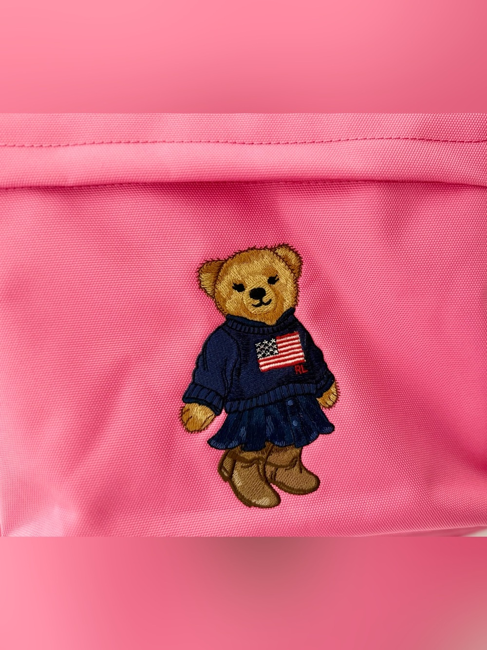 NWT Polo Ralph Lauren Pink Polo Bear Backpack - Picture 5 of 15